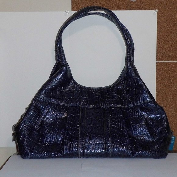 Shoulder Purse - Beautiful - Shiny Dark Blue - Picture 1 of 7